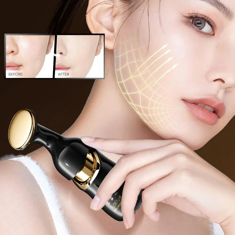 Masajeador facial Brisea aplicado en la mejilla y el óvalo facial